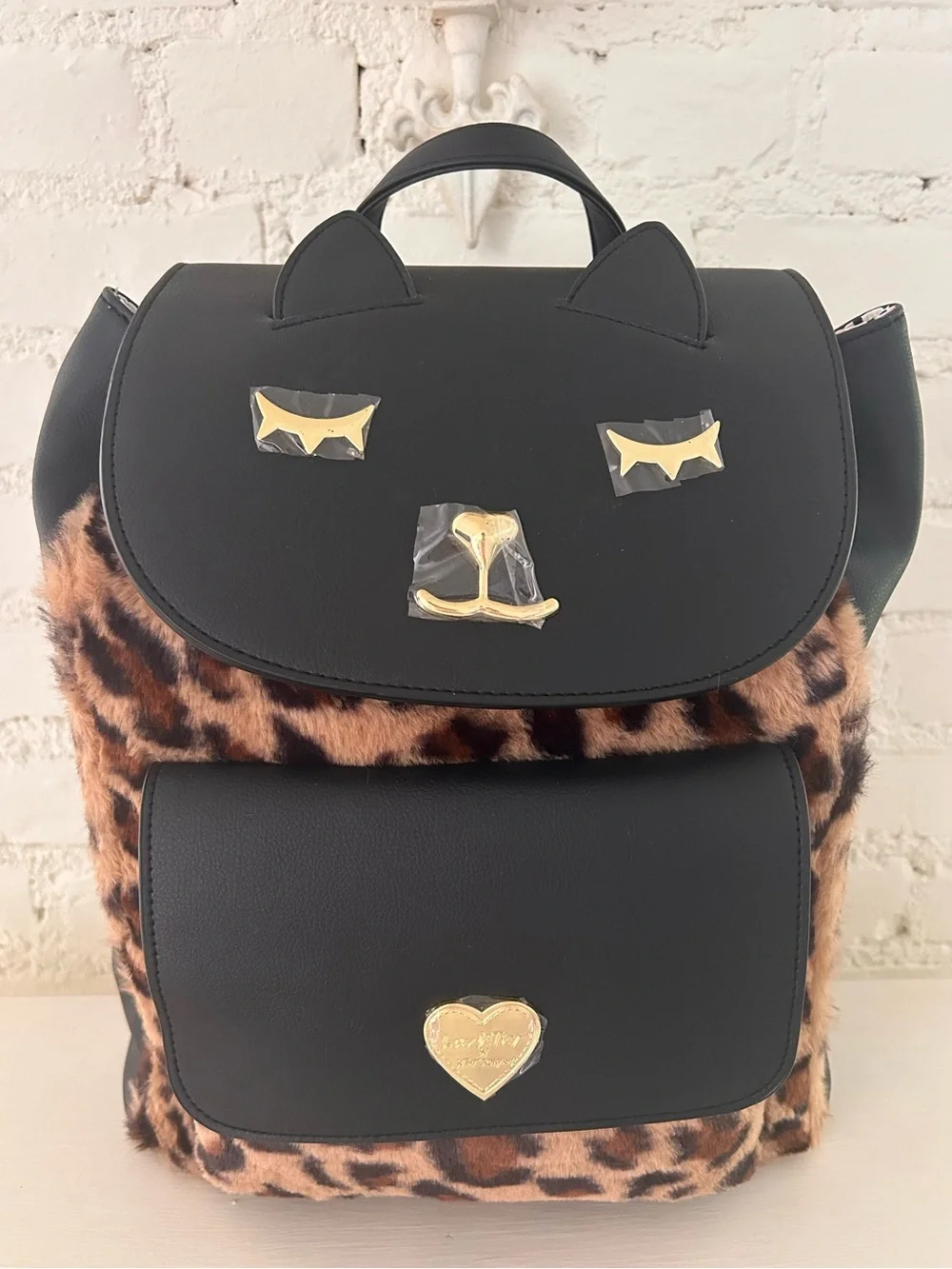 LUV Betsey Johnson Cat Faux Leather Backpack NWT